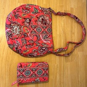 Vera Bradley pink purse and matching wallet in good used condition!